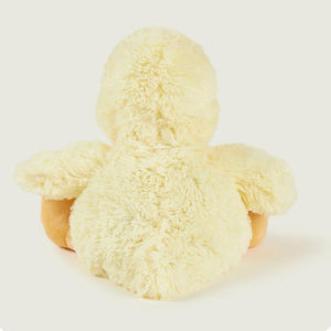 Yellow plush toy on a white background