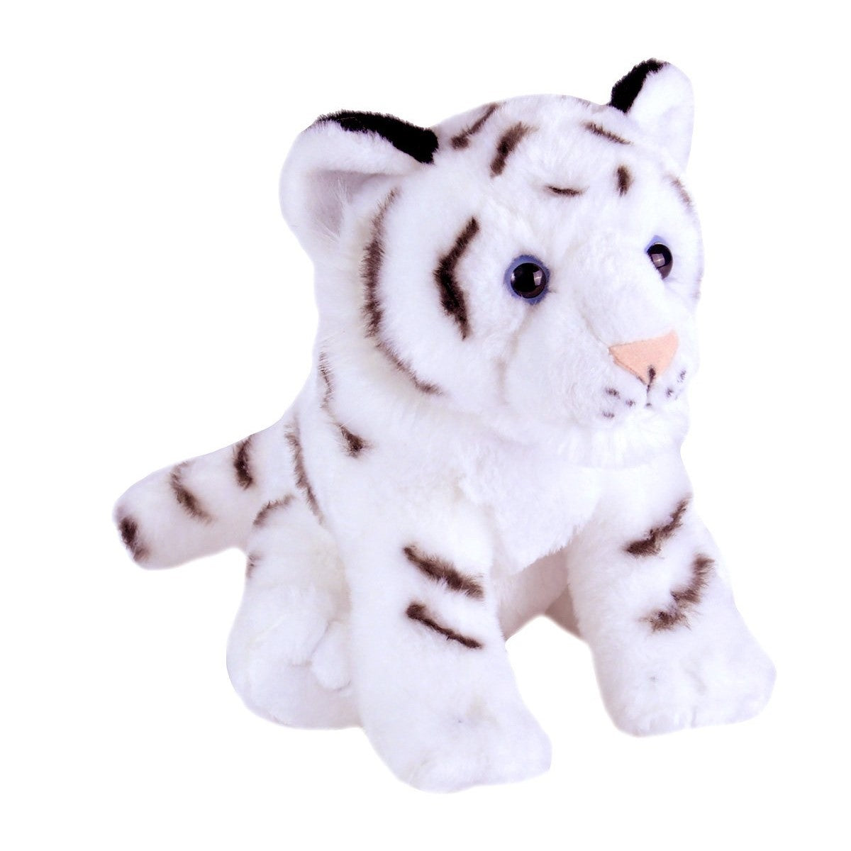 White tiger plush toy on a white background