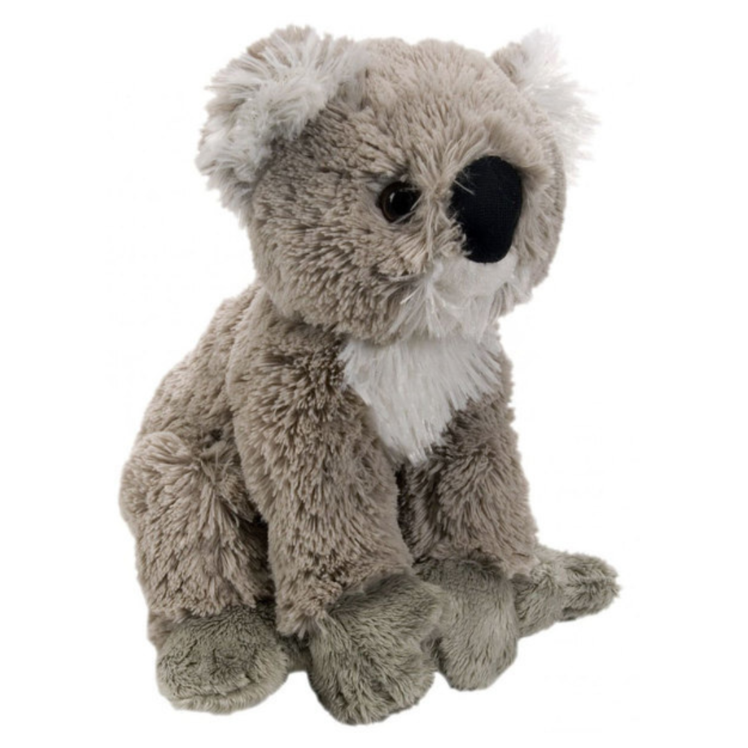 Plush toy koala on a white background