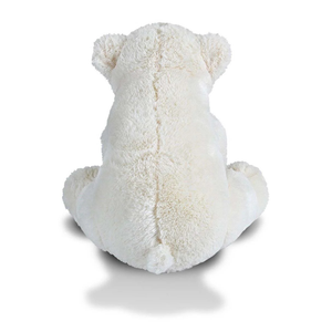 White plush bear toy on a white background