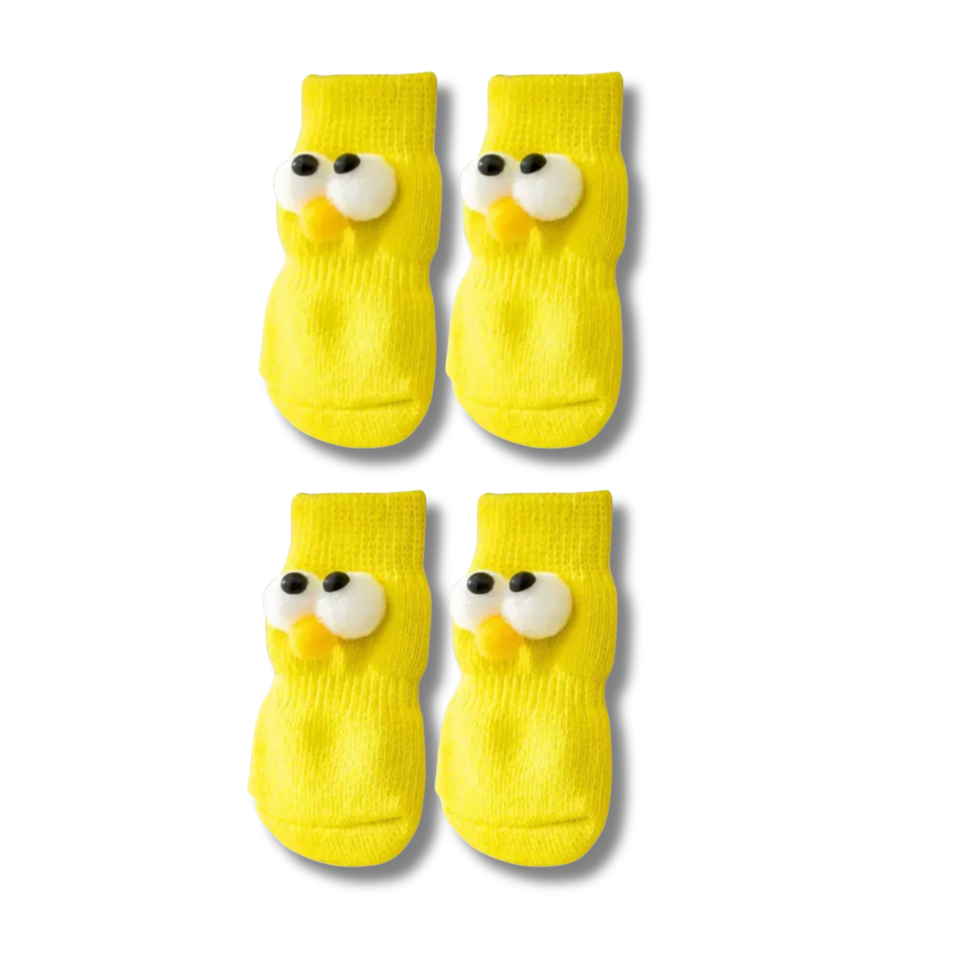 Yellow Anti Slip Cute Paw Socks